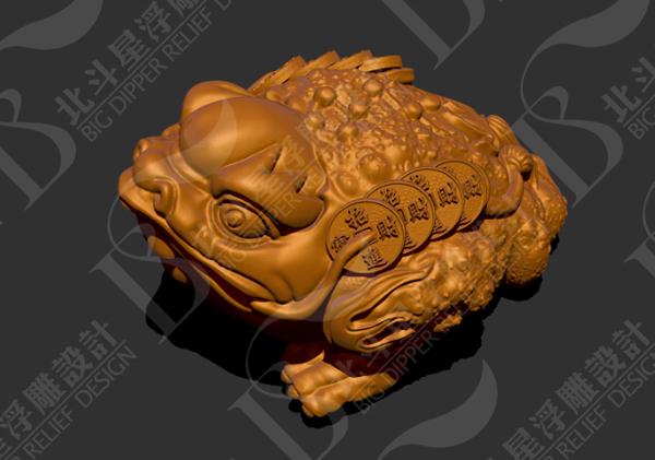 招財(cái)蟾蜍立體浮雕