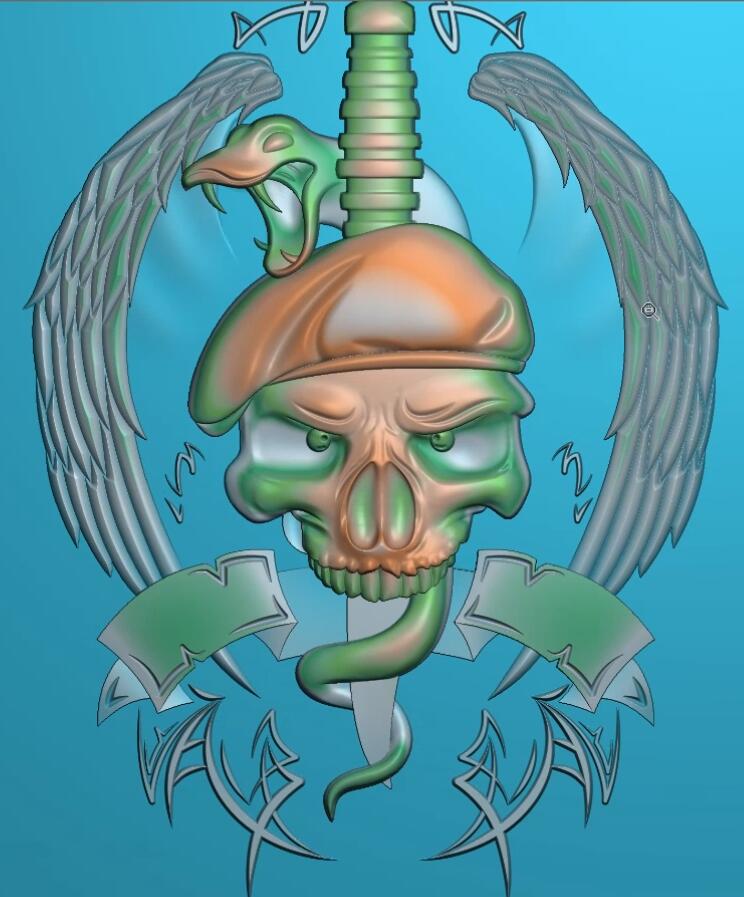 骷髏蛇五金徽章造型（F230420199）