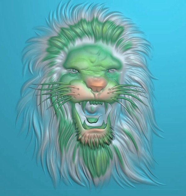 寫實(shí)獅子浮雕制作(F230427199)