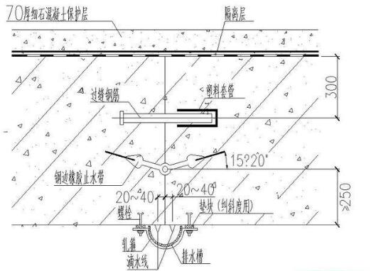 鋼邊橡膠止水帶底板誘導(dǎo)縫施工圖 鋼邊橡膠止水帶底板誘導(dǎo)縫施工圖